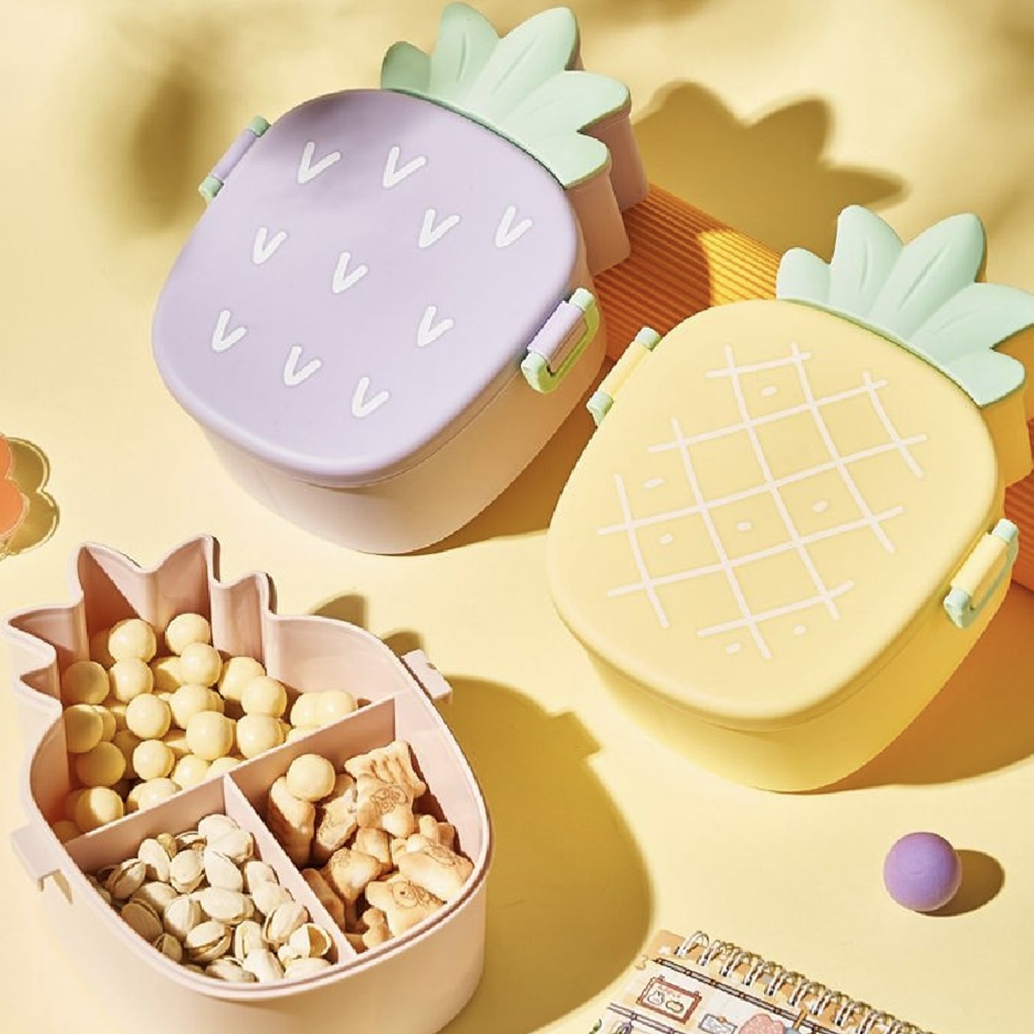 5729 Kids Lunch Box Cute Pineapple Shaped Bento Box with Fork Spoon Snack Candy Container Microwave Portable Office Lunch Box (1 Pc / With Spoon, Fork & Color Box) 5729 Kids Lunch Box Cute Pineapple Shaped Bento Box with Fork Spoon Snack Candy Container Microwave Portable Office Lunch Box (1 Pc / With Spoon, Fork & Color Box)